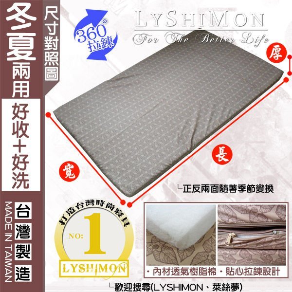 【LYSHIMON】台灣製玉米藤三折透氣床墊5cm(單人床)T33-1 @冬夏兩用/紙纖環保/天然健康@