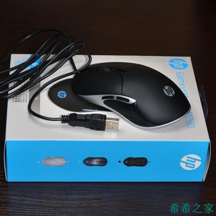 希希之家HP M280 發光遊戲鼠標 6按鍵6400DPI 可調式 RGB 鼠標