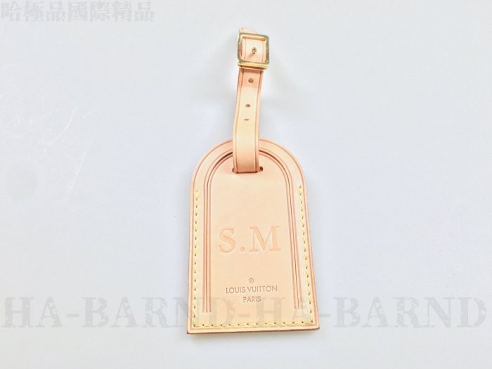 【哈極品】二手品 《Louis Vuitton LV 原廠全皮行李吊牌 / 掛飾》極新 燙字款