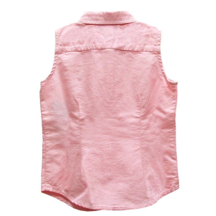 唯美主義~Ralph Lauren 女童經典小馬LOGO無袖襯衫-粉紅色18Q(5歲)