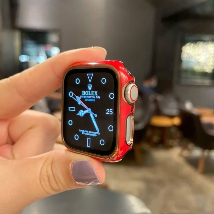 新品 Apple watch金邊鋼化膜一件式殼 防摔保護殼 兼容蘋果手錶 3/4/5/6代 38 40 42 44mm