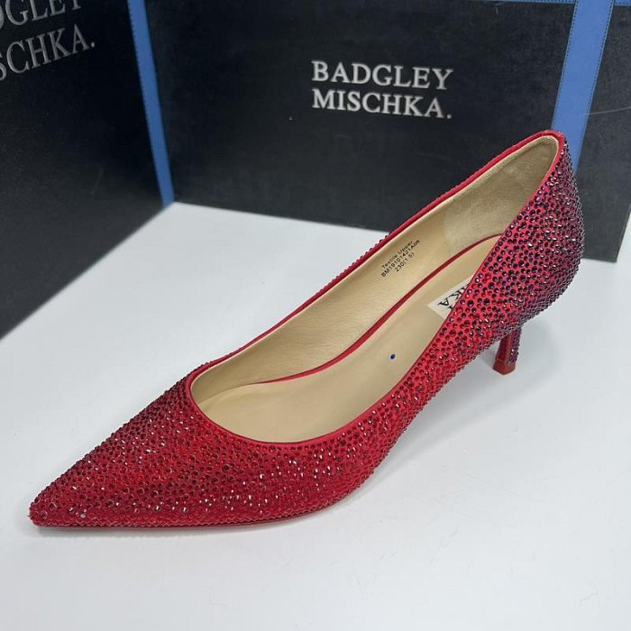 BADGLEY MISCHKA 百吉利米西卡斷碼撤柜尖頭高跟鞋尖頭滿水鉆單鞋