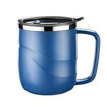 餐具廚房用品 304不銹鋼馬克杯辦公室杯子防燙咖啡杯保溫水杯E167-1藍色