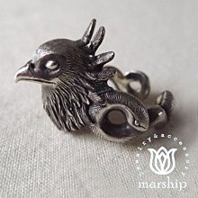 Marship 台北ShopSmart 日本銀飾 火鳥戒指 925純銀 Hebikuiwashi bird 古董銀款