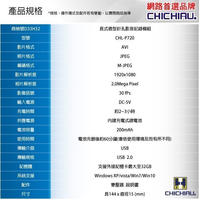 【CHICHIAU】1080P插卡式高解析可錄可拍影音筆型攝影機/密錄器/蒐證/無線/專賣店@四保科技