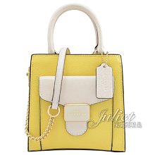 【茱麗葉精品】全新精品 COACH 專櫃商品 C8748 MINI PEPPER 撞色迷你兩用包.檸檬黃/白 現貨