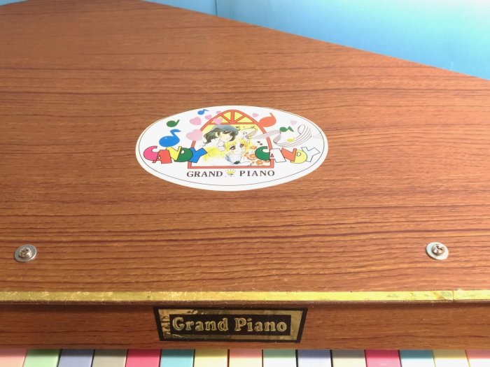 宇宙城 台灣製 小甜甜圖案木製兒童玩具琴 物品不在手邊較慢寄  老玩具鋼琴 早期懷舊收藏 D61