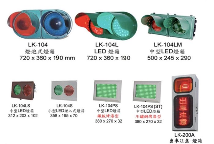 Garrison反射鏡LK-106/紅綠燈LK-104/柵欄機LK-105A/車道主機LK-103