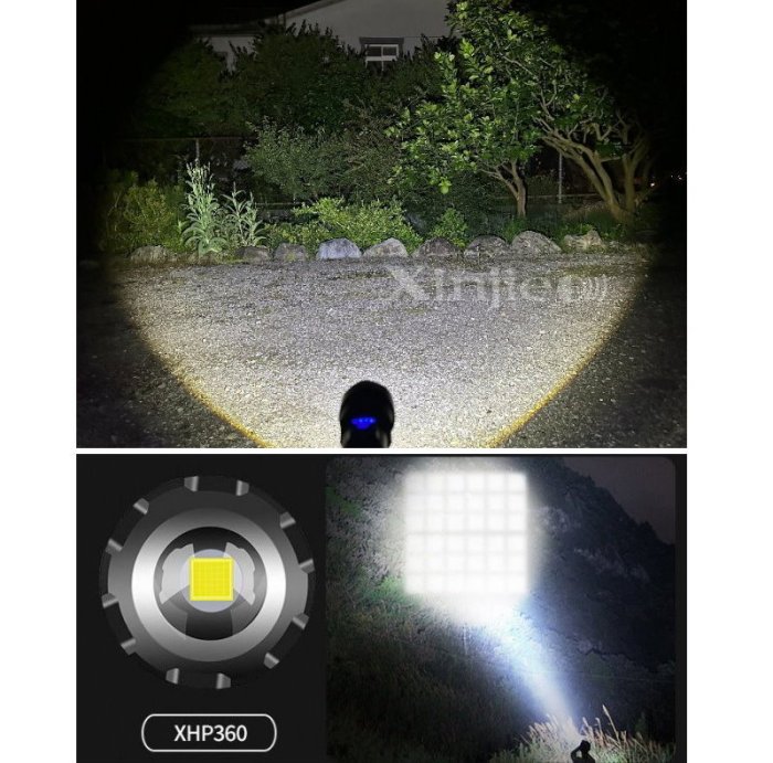 信捷【A78單】XHP360 LED強光手電筒 伸縮變焦調焦 登山 露營 工地巡邏工作燈 超越 P50P70P160