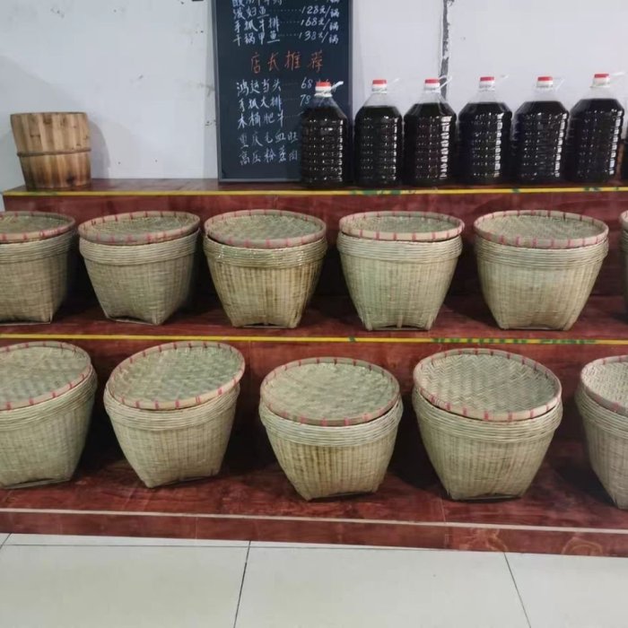 竹編製品 廳裝飾竹籮 茶葉竹簍 裝飾背竹筐 淘米竹籮谷蘿雞蛋蘿裝米蘿