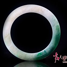 ＊奢華大道國際精品＊翡翠  手鐲【J0831】天然翡翠(A貨)緬甸手鐲(飄藍花) 18.5號