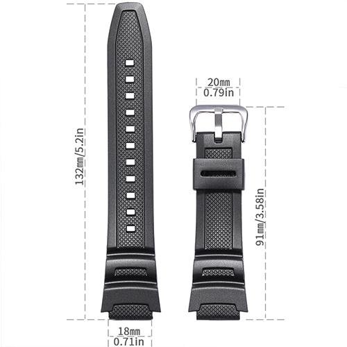 樹脂錶帶適用於卡西歐AE1200 AE-1100 MRW200H W-735 SGW200h/300h/400h男士戶外