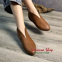 歐單 新款 時尚真皮潮鞋 中世紀復古尖頭短靴 舒適軟底踝靴 懶人鞋 (P1503)