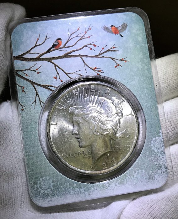 «自由銀»1923 Peace Silver Dollar Snowy Birds BU 和平銀元雪鳥銀幣 #273