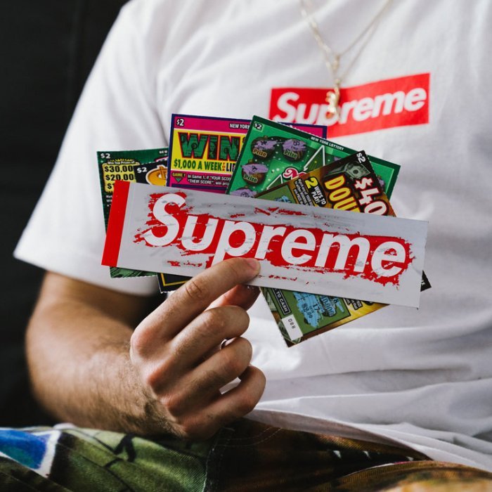 ☆HAru☆ SUPREME FW19 SCRATCH OFF BOX LOGO STICKER 刮刮樂貼紙