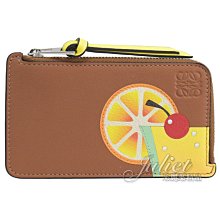 【茱麗葉精品】全新精品 LOEWE x Paula's Ibiza 雞尾酒印花卡片零錢包.咖 現貨