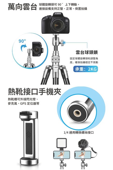 抖音直播腳架燈光3鏡頭全套 6.8吋 EGL全球通導播機螢幕 CM-U403C折疊攝影實物投影 SK04腳架 VL120