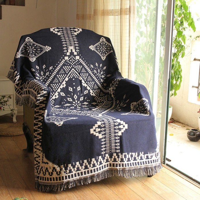 特賣-地毯 地墊 家具 手工｜純棉線毯 經典復古雙面 民族風地毯 萬用毯 沙發布 IKEA 線毯 露營毯 北歐 波西米亞