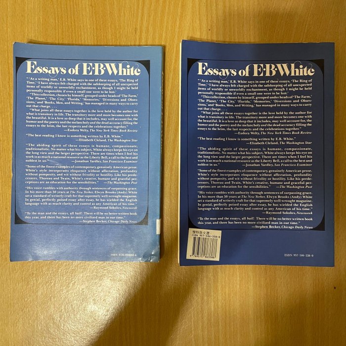 【馬克的二手書】世界文學：懷特散文選英文版 Essays of E. B. White（單本）