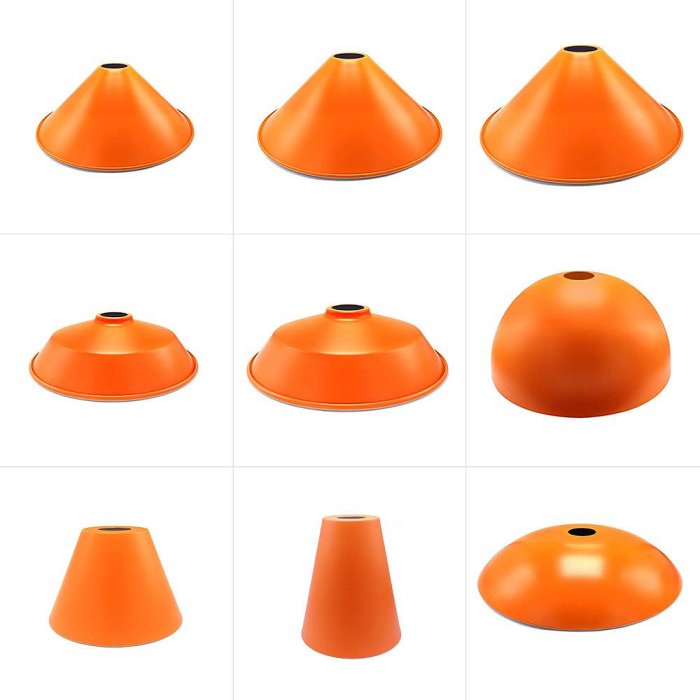 創意橙色燈罩 吊燈配件輕奢工業風服裝店 E27燈頭DIY組裝田園商鋪