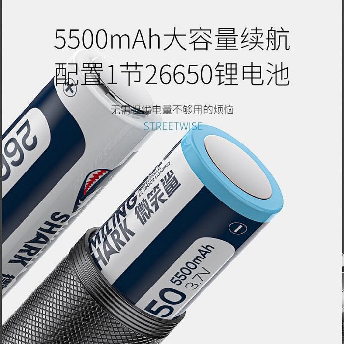 微笑鯊 SD0521 XHP360 Led手電筒超強光手電筒26650 USB變-來可家居