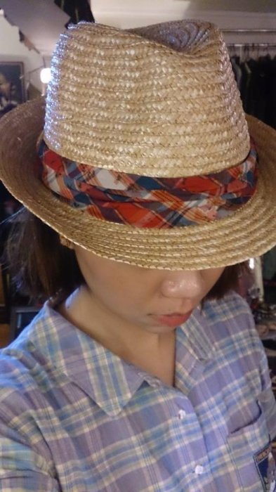 日本帶回 全新 氣質 格紋 淑女草帽