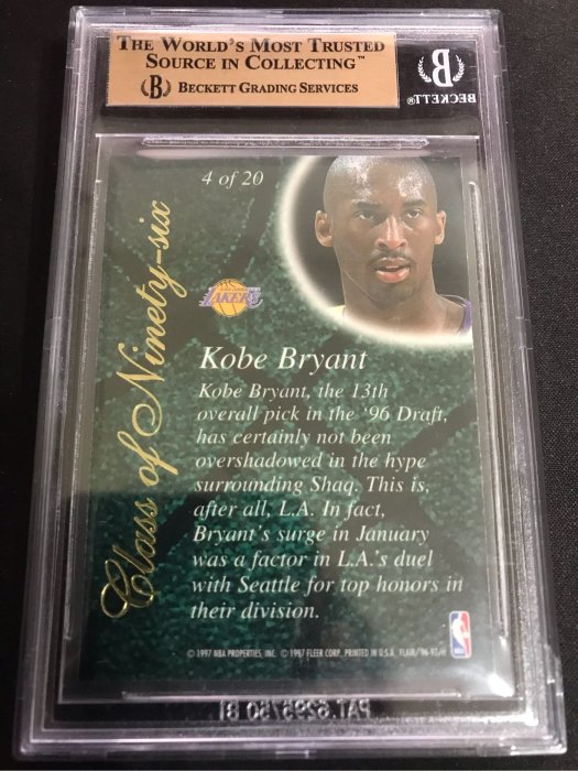 🐍1996-97 Flair Showcase Class Of Ninety-Six #4 Kobe Bryant