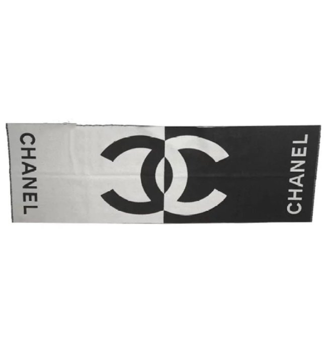 【COCO 精品專賣】Chanel 爆款 黑 白 大CC logo 雙面 喀什米爾 圍巾 披肩 AA7944 現貨