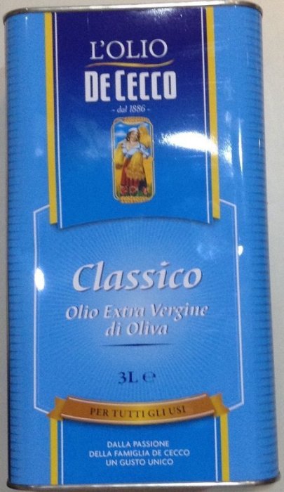 ~* 萊康精品 *~得科 DE CECCO 特級冷壓初榨橄欖油 Extra Virgin Olive Oil 3L