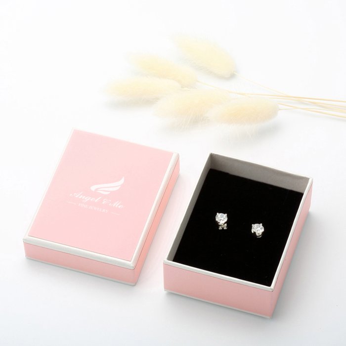 【Angel & Me】想念 絲帶 符號 單鑽 一對 s925 純銀 耳環 耳夾 生日 情人節禮物