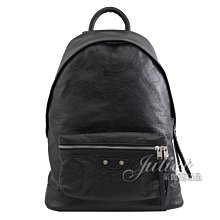 【茱麗葉精品】全新精品 BALENCIAGA 巴黎世家 585012 鉚釘扣仿舊小羊皮大後背包.黑 預購無現貨