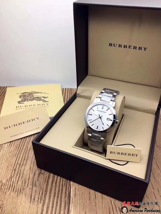 潮牌 Burberry 巴寶莉 英倫風格時尚 立體暗花錶盤 蝴蝶扣情侶對錶 手錶 美國outlet代購-雙喜生活館