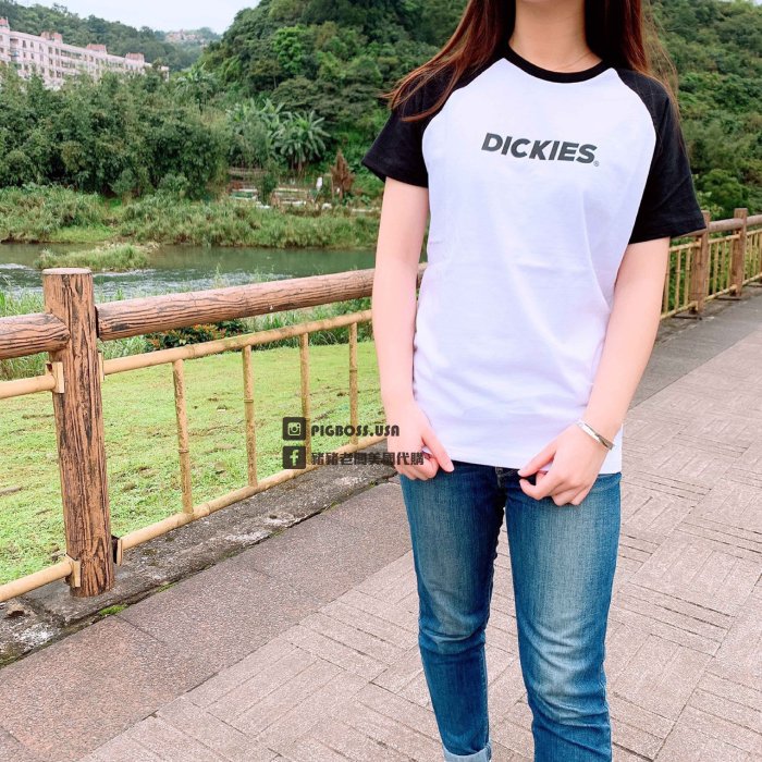 【豬豬老闆】DICKIES 黑 深藍 墨綠 拼接 短袖 休閒 男女款