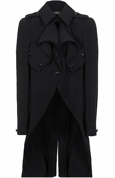 Alexander McQueen Crepe frock coat 皺折雙排釦外套 IT 38 黑