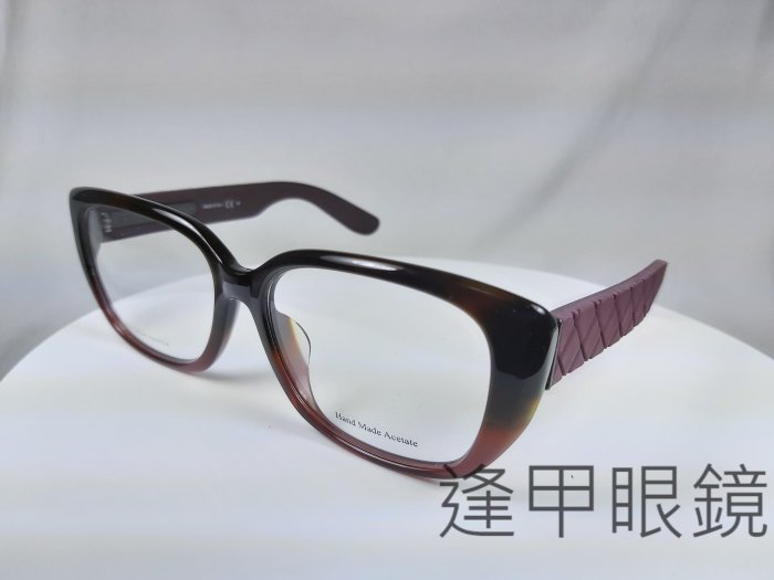 『逢甲眼鏡』BOTTEGA VENETA 光學鏡框 全新正品  大方框 漸層棕 酒紅格紋鏡腳 【BV310/F TM9】