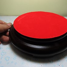 【競標網】漂亮木製旋轉圓形花瓶紅色絨毛擺設木座160mm(回饋價便宜賣)限量5組(賣完恢復原價500元)