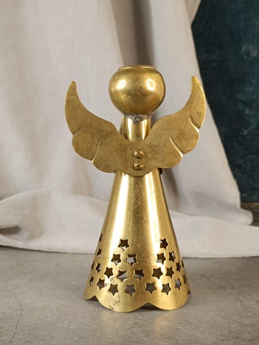 x重376克 天使蠟燭臺海外西洋銅擺件銅器裝飾