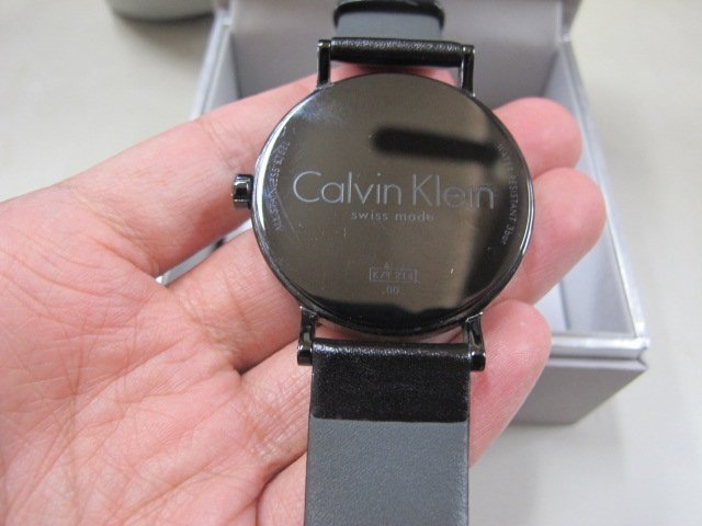 二手舖 NO.2533 原裝正品 Calvin Klein 經典款 ck手錶 簡約皮帶大錶盤