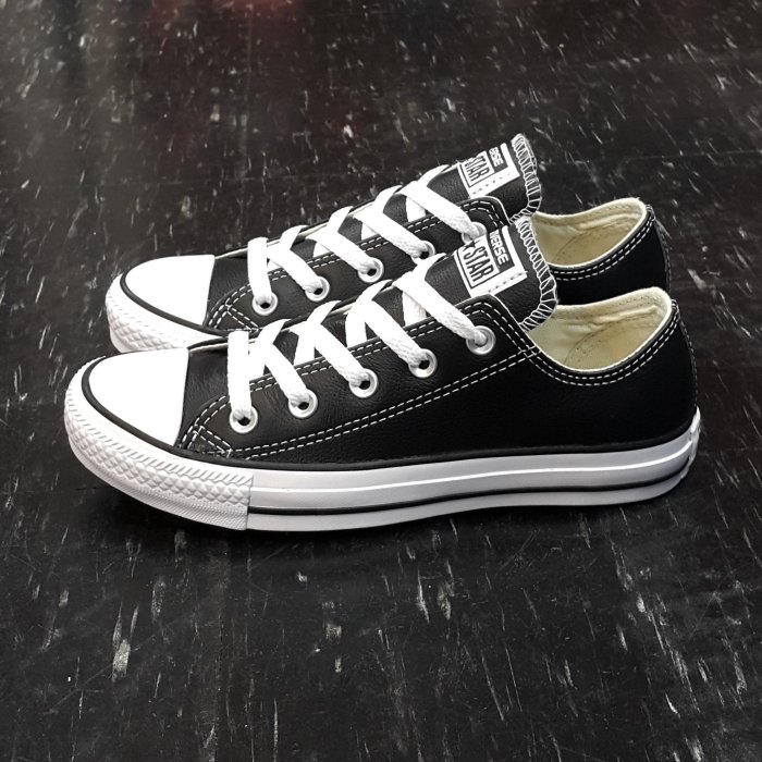 Converse Chuck Taylor All Star 基本款 黑色 黑白 皮革 荔枝皮 低筒 132174C