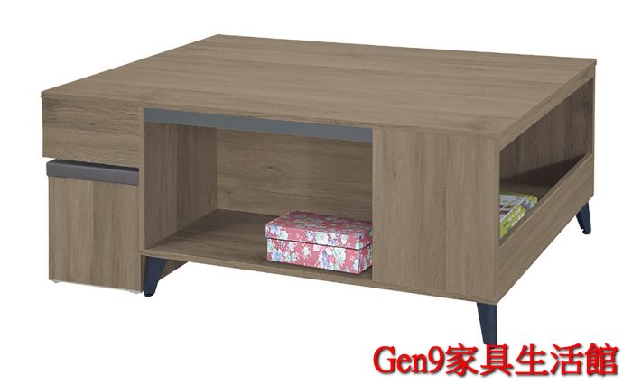 Gen9 家具生活館..本田灰橡色4.3尺石面大茶几(含腳椅x1)(木心板)-KH*69-8..台北地區免運費!!