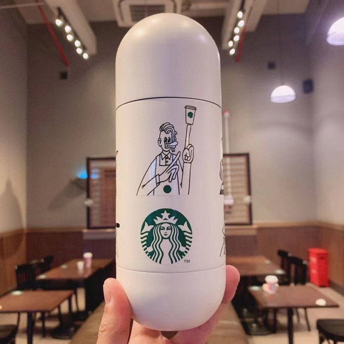 現貨熱銷-星巴克2021年咖啡家族LALA COMPANY聯名不銹鋼膠囊保溫杯帶便攜包
