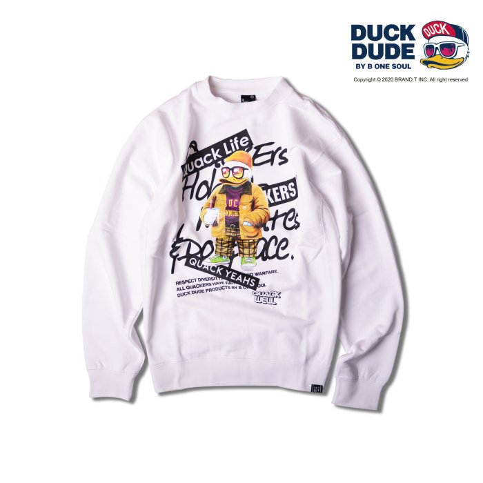 【Brand T】免運 達酷鴨 DUCK DUDE DUDE CREW 站立*鴨子*LOGO*大學T*衛衣*3色