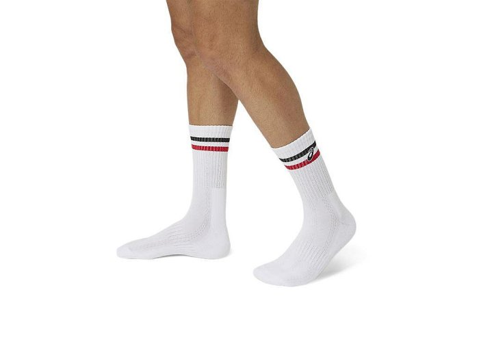 【曼森體育】ASICS 亞瑟士 網球襪 中筒襪 白色 / 深藍色 男女中性款 運動襪