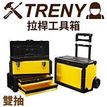 可自取- [家事達] TRENY 拉桿工具箱-雙抽 特價 耐重 手提箱 多功能 零件盒 置物盒 手工具