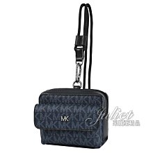 【茱麗葉精品】全新商品 MICHAEL KORS 專櫃商品 GIFTING 印花皮革頸掛式卡片零錢包.深藍 現貨