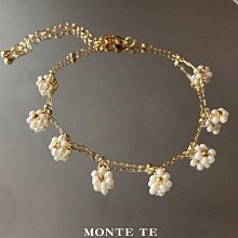 【MONTE TE手作飾品】獨一無二超細工白色嫁紗串珠手鍊-現貨