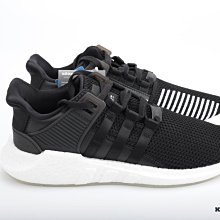 【高冠國際】ADIDAS EQT SUPPORT 93/17 BOOST 黑白 慢跑鞋 皮革 線條 BZ0585