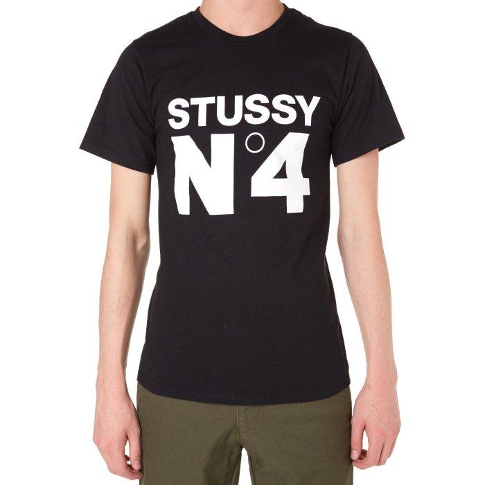 【半價】全新正品2015 夏季 STUSSY No. 4 TEE 字體 黑色 S M L 白色 S M