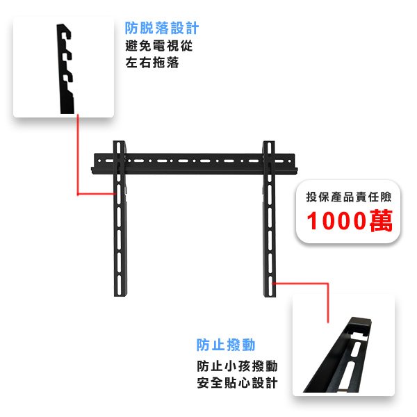 32-60吋固定式電視壁掛架 【含稅附發票】 Eversun LED-2642