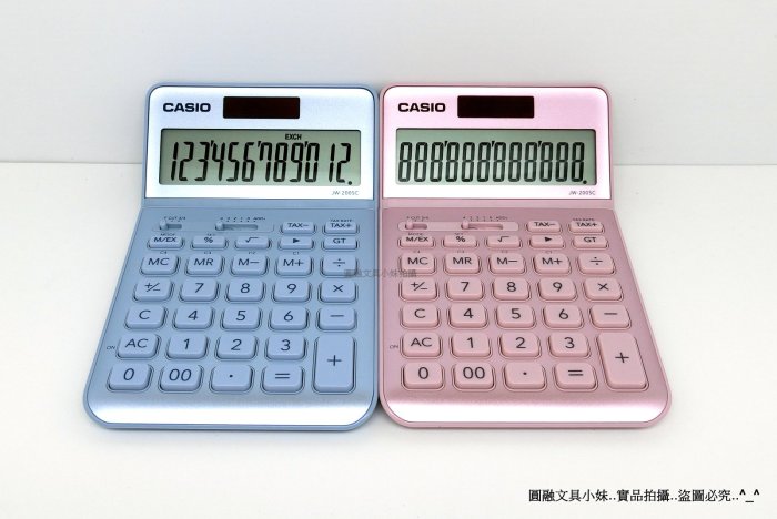 【圓融文具小妹】CASIO 卡西歐 計算機 12位大螢幕 可掀式面版 太陽能 粉紅/水藍 JW-200SC $950